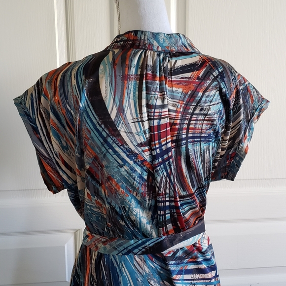 Viereck Mandarin Midi Dress w/ Tie Size L - Picture 4 of 8